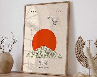 Tokyo Travel Minimal art poster, Authentic home decor gift, Giclee Print, Tokyo Wall Art Print