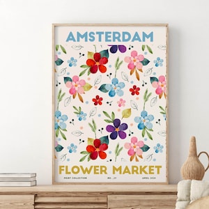アムステルダムの花市場、花市場のプリント、花市場の壁飾り、花の芸術的なポスター、展示会のジクレープリント、花のギフト