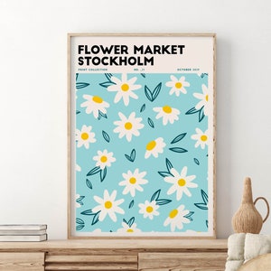 Stockholm Flower Market, Flower Market Print, Daisies Art Print, Flower Market Wall Decor, Exhibition Giclee Print, Art Deco Home Gift