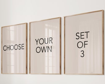 Choose Your Own Set of Three Posters, Giclee Print, Exhibition Home Wall Decor Set Gift Idea