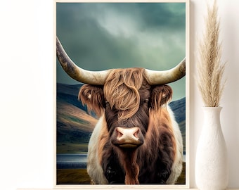 Hairy Highlander Wall Decor, Scottish Highlanders Wall Art Print, Nature Wall Art, Winter Nature Wall Art Giclee Print, Cow Wall Decor Gift