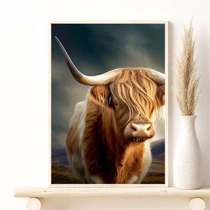 Scottish Highlanders Wall Art Print, Hairy Highlanders Wall Decor, Nature Wall Art, Winter Nature Wall Art Giclee Print, Cow Wall Decor Gift