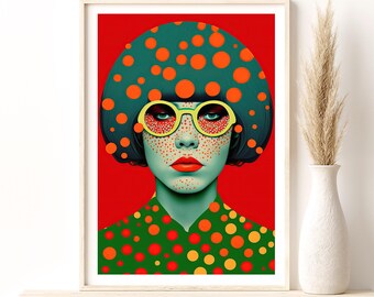 Yayoi Kusama Inspired Polka Dot Art Print Version 8, Polka Dots Kusama Giclee Print, Home Wall Decor Creative Gift Idea