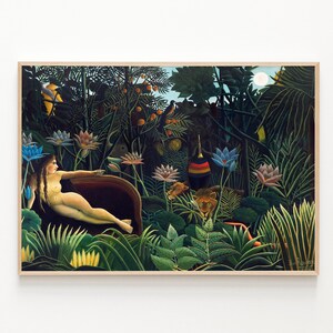 Henri Rousseau's The Dream (1910) famous painting, Floral Giclee Print, Exhibition Museum Art, Home Wall Decor Gift Idea, Artsy Print