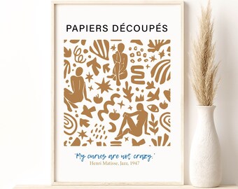 Matisse | Papiers Decoupes CutOuts Art Poster, Giclee Print, Minimalist Stylish Wall Art, Museum Art Print, Wall, Home Decor Gift