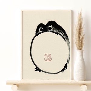 Matsumoto Hoji Art Print, Matsumoto Hoji Animal Art Print, Japanese Frog Poster, Frog Poster, Funny Animal Print, Giclee Print Animal Gift