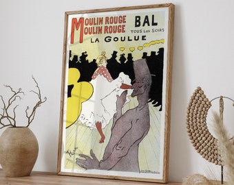 Henri de Toulouse-Lautrec, Affiche pour le Moulin Rouge "la Goulue" (1898), French Vintage Giclee Fine Art Print, Home Wall Decor Gift Idea