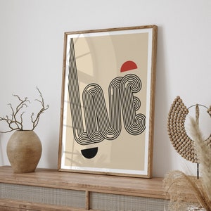 Love | Bauhaus Art Print, Exhibition Poster, Typography Art Print, Abstract Art, Retro Wall Art, Home Wall Decor, Giclee Art Print