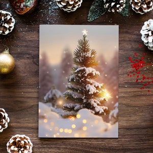 Realistic Christmas Tree Wall Art Print, Christmas Poster, Minimalist Holiday Home Decor Gift, Stylish Christmas Art Print, Giclee Print