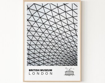 British Museum | London Museum Architecture Print, Minimalist Art Poster, Modern Wall Art Print, Giclee Art Print, Art Deco Poster