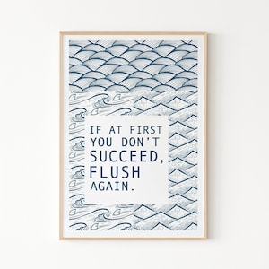 Art Print Poster | Flush It | Bathroom Poster, Typography Poster, Humor Poster, Bathroom Wall Art Print, Giclee Art Print, Fresh Art Print