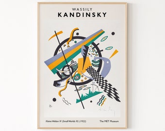 Kandinsky Small Worlds IV, Wassily Kandinsky Exhibition Poster, Home Decor, Modernism Art, Abstract Art, Retro Wall Art, Giclee Art Print