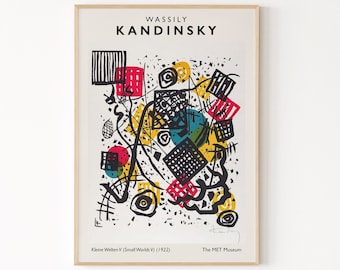 Kandinsky Small Worlds V, Wassily Kandinsky Exhibition Poster, Home Decor, Modernism Art, Abstract Art, Retro Wall Art, Giclee Art Print