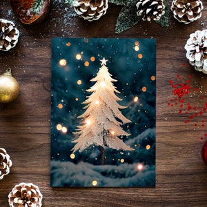 Authentic Christmas Tree Wall Art Print, Christmas Poster, Minimalist Holiday Home Decor Gift, Stylish Christmas Art Print, Giclee Print