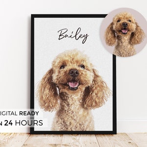 Custom Pet Portrait from Photo Custom Dog Portrait Halftone Pet Portrait Memorials Gifts Pet Custom Cat Dog Drawing Custom Pet Paintings