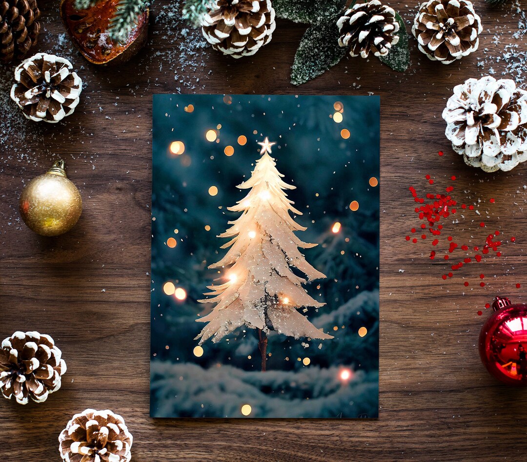 Authentic Christmas Tree Wall Art Print, Christmas Poster, Minimalist