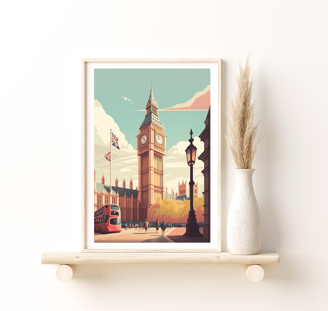 London Big Ben Travel Poster - London Poster, Giclee Art Print, Travel ...