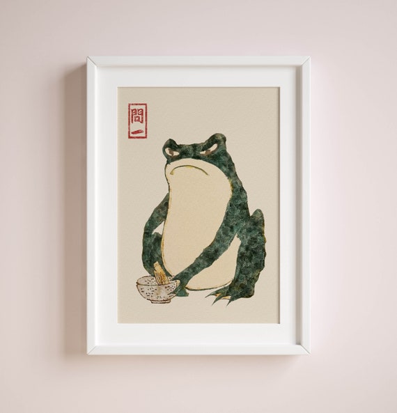 verzending Variant Lauw Matsumoto Hoji Grumpy Frog Art Print Kikker Poster Matsumoto - Etsy België
