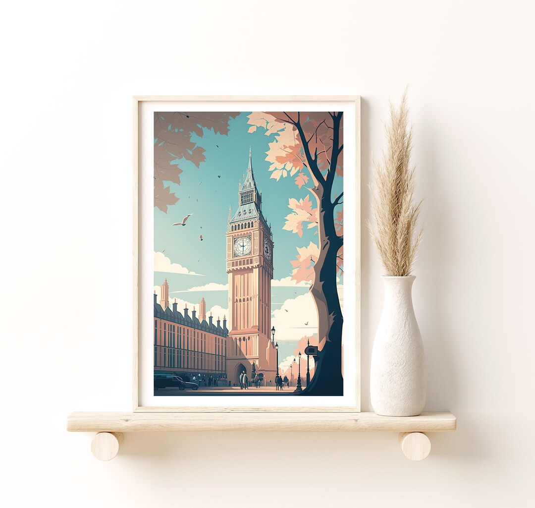 London Big Ben Travel Poster - Big Ben Parliament Poster, Giclee Art ...