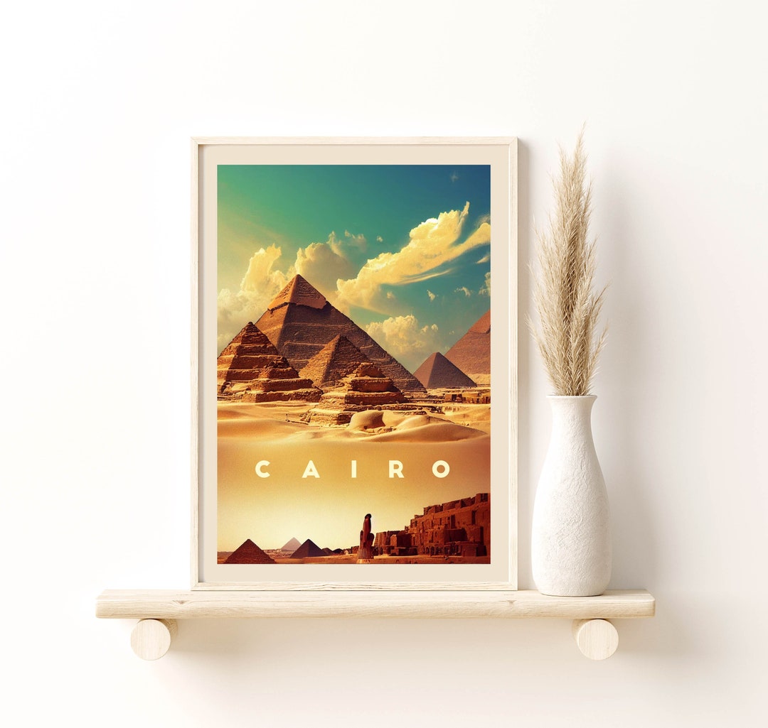 Cairo Travel Print No1 - Egypt, Cairo Poster, Pyramids of Giza Print ...