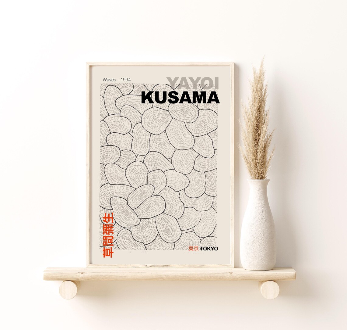 Yayoi Kusama Waves Yayoi Kusama Poster Giclee Wall Art Etsy Canada