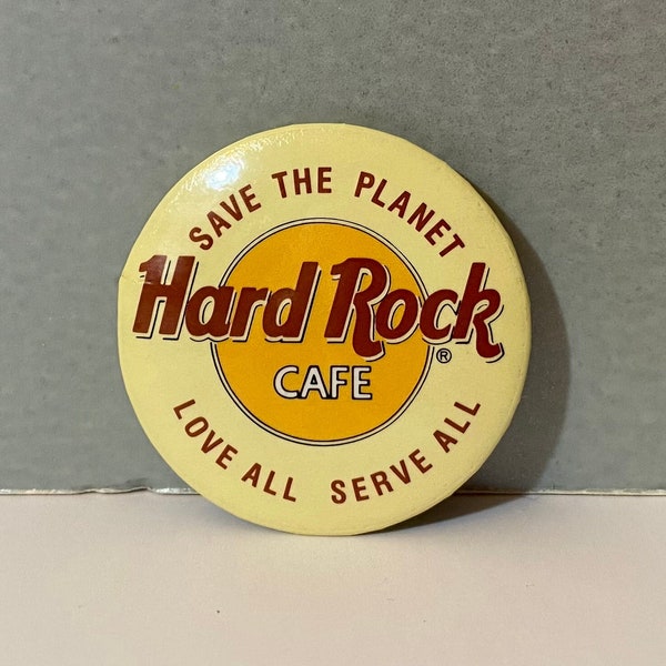 Vintage Hard Rock Cafe Pin Save The Planet Love All Serve All Collectible