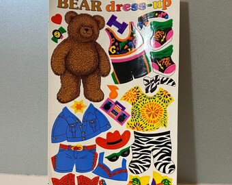 Vintage 90s Sandylion Bear Dress-up Activity Maxi Sticker Sheet - Etsy