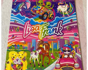 Vintage Lisa Frank Zoomer & Zorbit Aliens Markie Einhorn Casey Candy Dogs Delfine Rainbow Chaser Lollipop Zeichen Ordner