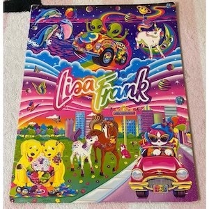 Vintage Lisa Frank Zoomer & Zorbit Aliens Markie Unicorn Casey Candy Dogs Dolphins Rainbow Chaser Lollipop Characters Folder