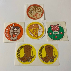 Adesivi di tendenza vintage Gratta e annusa Yahooo Boot Fantastico! Pizza Noël