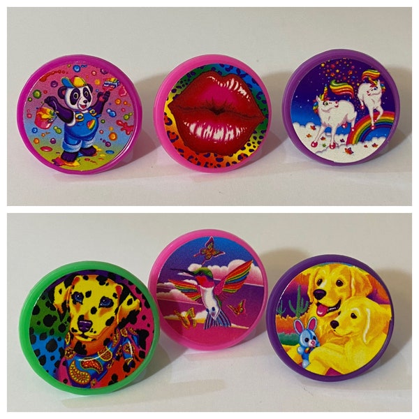 Vintage Lisa Frank Plastic Ring Sets