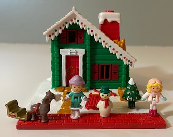 Chalet de vacaciones en la zona de esquí de Polly Pocket Bluebird de 1993