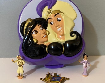 Complete- Disney Polly Pocket Aladdin Jasmine Carpet Playcase