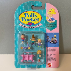 Vintage Bluebird Polly Pocket 1994 Strollin’ Surprise Babysitting Collection Playset