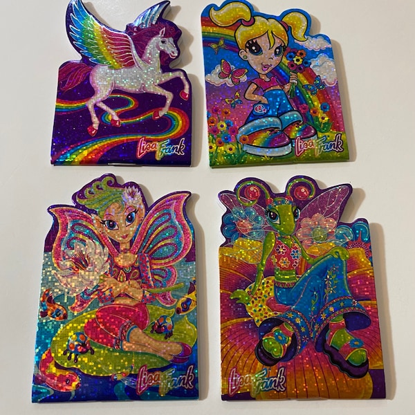 Vintage Lisa Frank Prismatic Small Notepad Skye Milleny M Nixie Fairy Diva Dragonfly