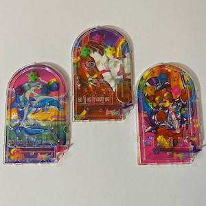 Vintage Lisa Frank Dolphins Rainbow Chaser Horse Hollywood Bear Mini Pinball Game