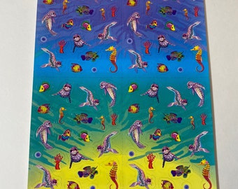 Vintage Lisa Frank Rainbow Reef Skeeter Seal Sticker Sheet - Etsy