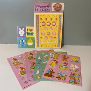 Vintage Hallmark American Greetings & Paper Magic Group Easter Stickers Set