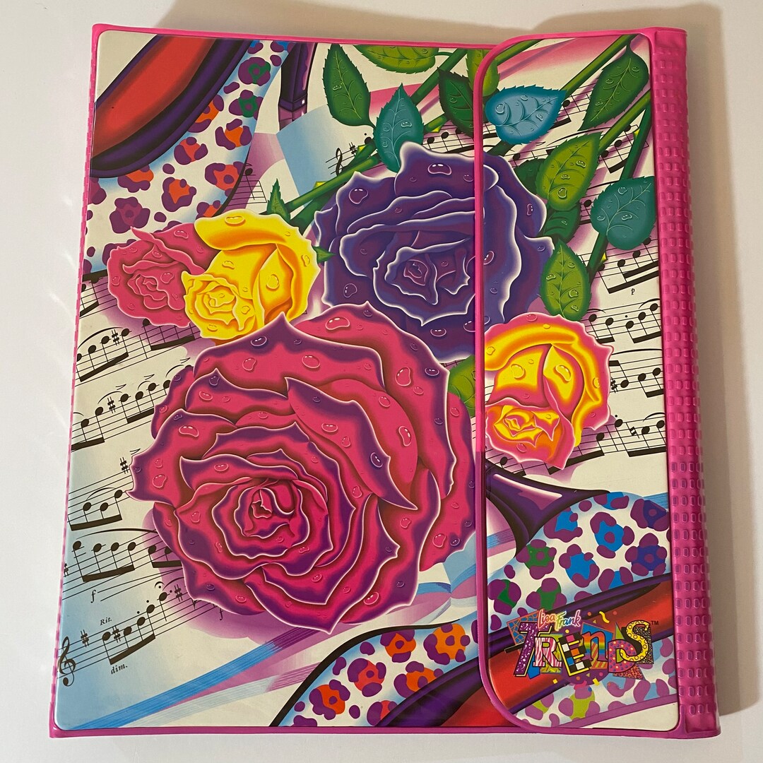 Vintage Lisa Frank Roses Music Notes High Heels 3 Ring Binder Etsy