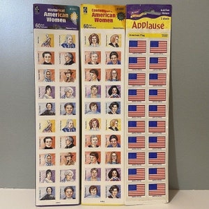 Tendência vintage + mulheres históricas e contemporâneas, conjunto de adesivos com bandeiras americanas dos EUA