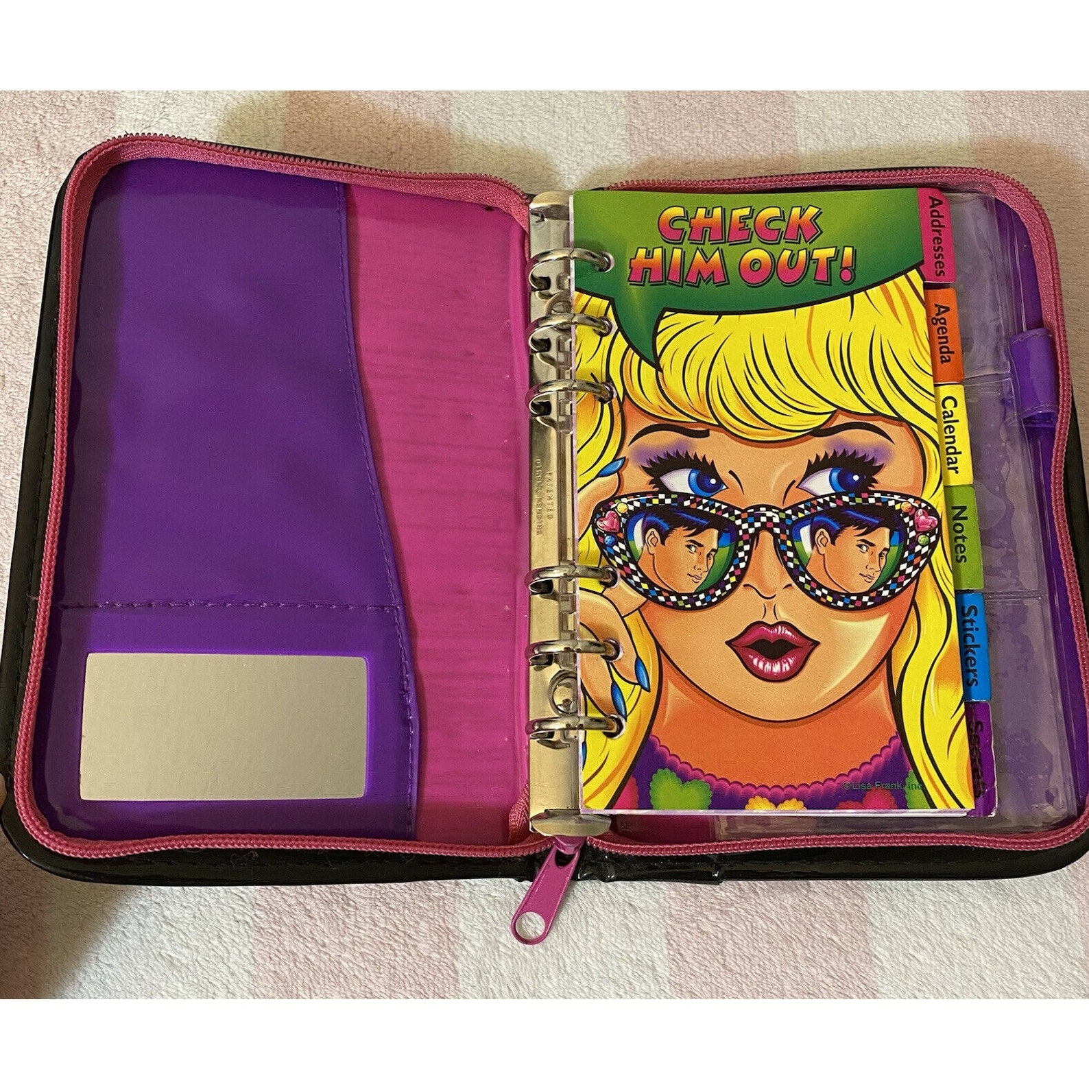 Vintage Lisa Frank Planner Check Him Out Girl Fantastic Etsy