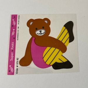 Vintage 1984 Super Toots Cardesign Transparent Ballerina Bear Sticker