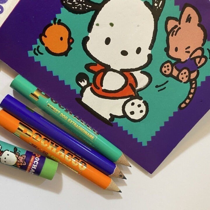 Vintage Sanrio Pochacco 1989 1995 Mini Stationery Set
