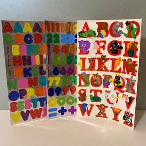 Vintage Glitter Alphabet Letters Stickers-Acid Free Clear Alphabet Letter  Stickers-Cursive, Block Letter Stickers-Scrapbook Letter Stickers