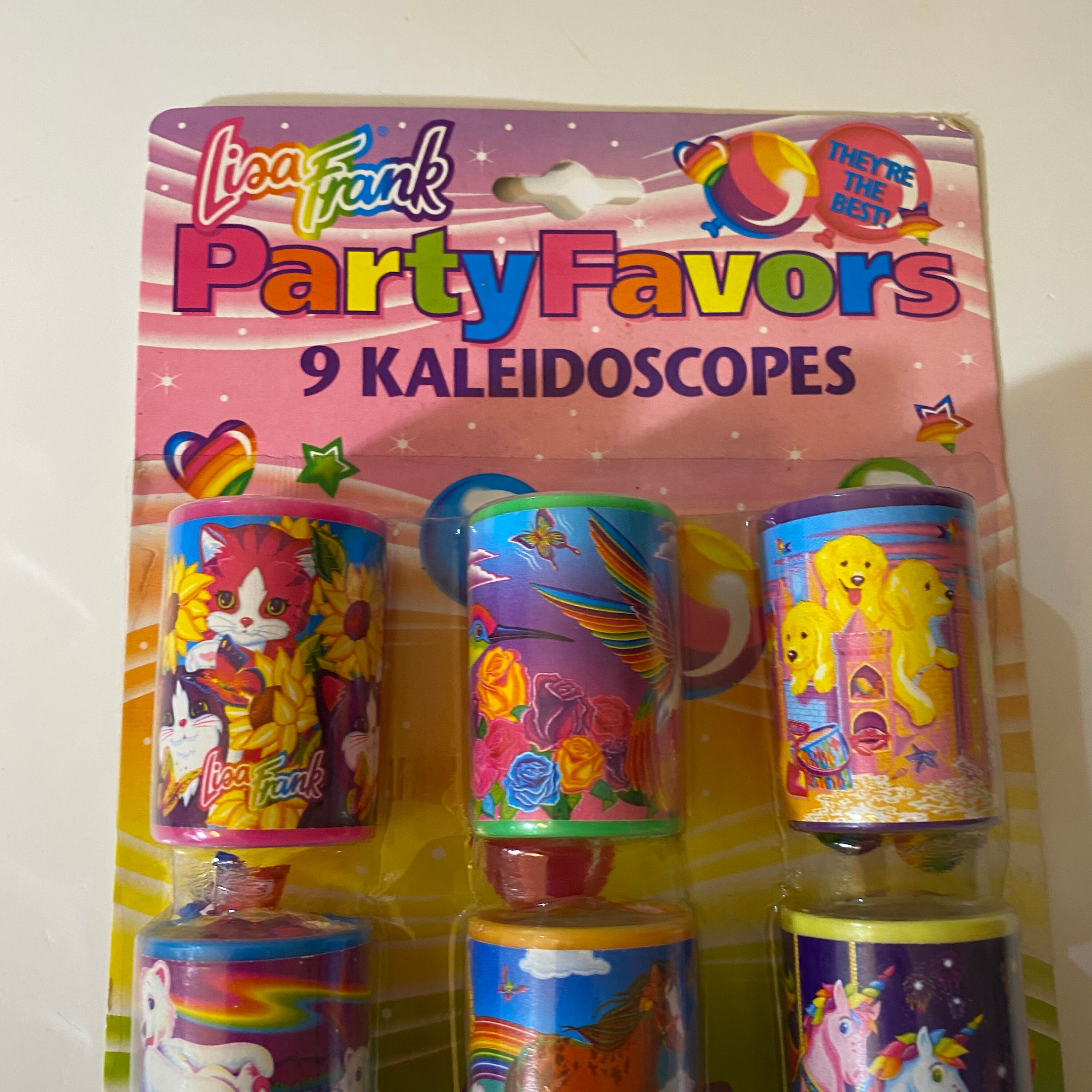 Lisa Frank Vtg Party Favors Easter Spinning Tops Maze kaleidoscope Toys