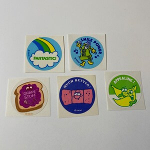 Vintage Trend Scratch N Sniff Stickers Fantastic Smile Power Grape Much Better Banana