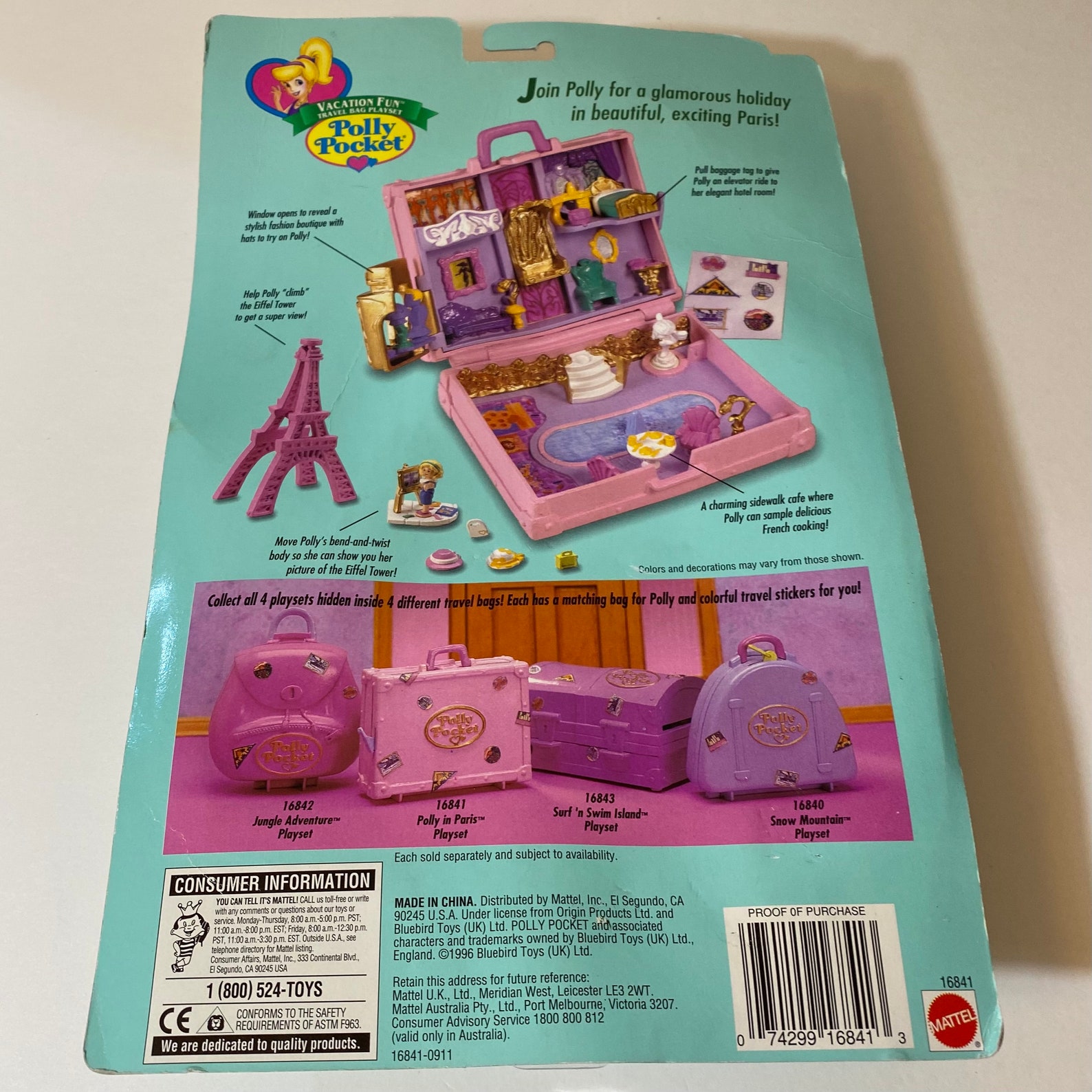 Polly Pocket Bluebird 1996 Polly in Paris valise rose - Autres licences/Polly Pocket - Broc'neyland - La Boutique Disney
