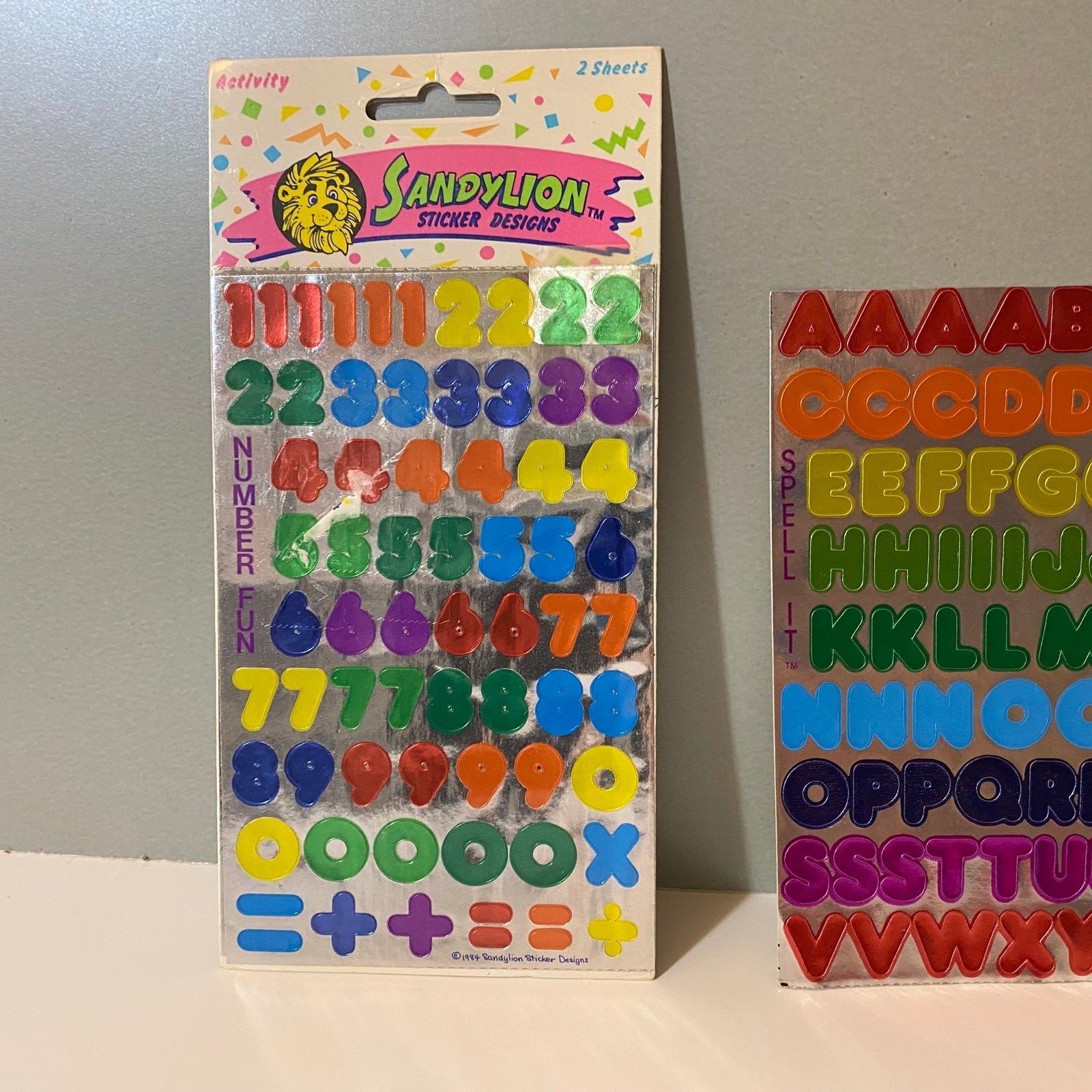 ヴィンテージ サンディライオン ステッカーセット 数字 文字 蝶 猫