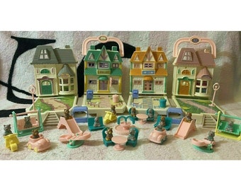 Teddy&#39;s Wonderland Vintage 1990&#39;s Shops Bear Figures Accessories Set Toy Lot