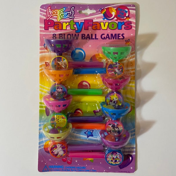 Vintage Lisa Frank Blow Ball Games Set Of 8 Party Favors *Sealed